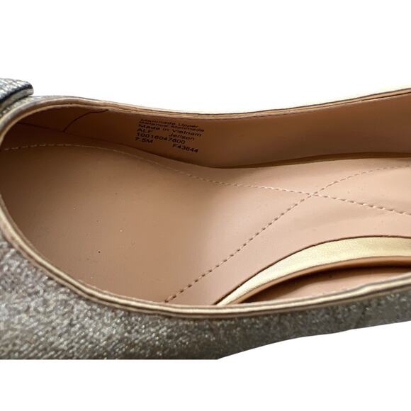 Alfani Stepflex Women’s Glitter Pointed- Toe Wedge Pump SZ 7.5M Gold - Picture 4 of 7